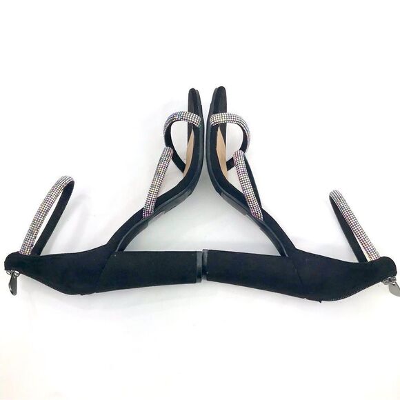 Daisy Fuentes RYATT Black Fabric Rhinestone Sparkle Heeled Sandals - Picture 9 of 16